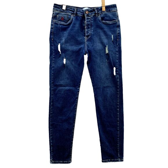 Love Moschino Jean Men 30x27* Skinny Distressed Streetwear Preppy Academia Skate - Picture 1 of 16